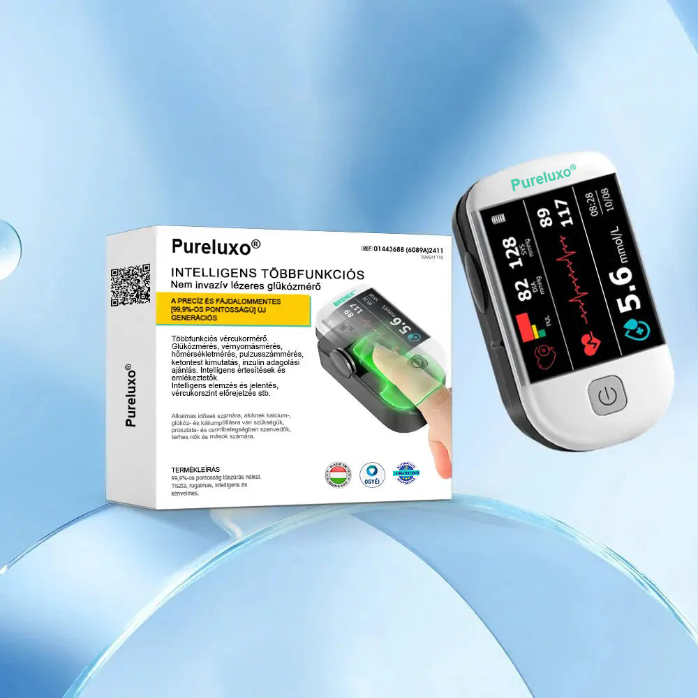 Pureluxo® következő generációs intelligens, többfunkciós, nem invazív lézeres vércukormérő 👩‍💼[99,9%-os pontosság]🍀