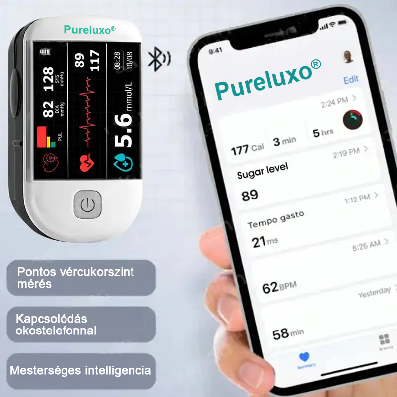 Pureluxo® következő generációs intelligens, többfunkciós, nem invazív lézeres vércukormérő 👩‍💼[99,9%-os pontosság]🍀