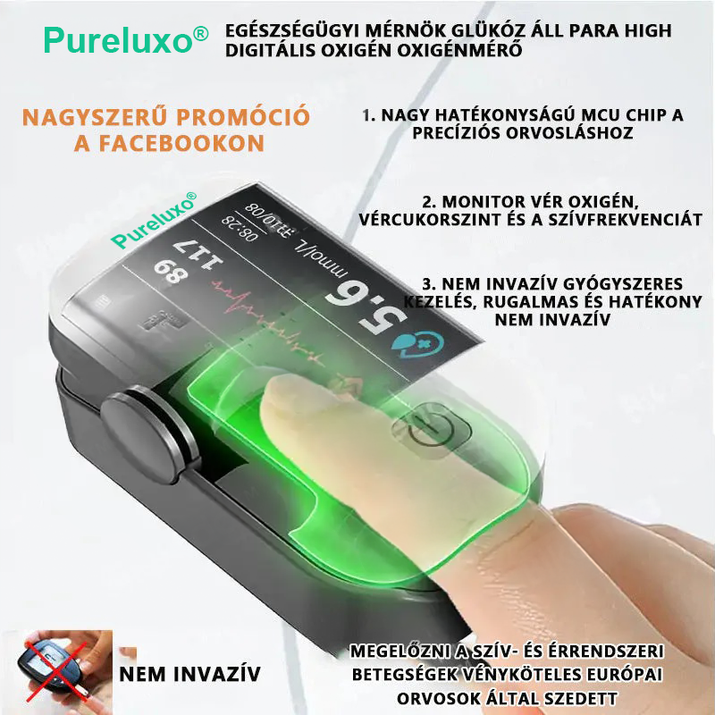 Pureluxo® következő generációs intelligens, többfunkciós, nem invazív lézeres vércukormérő 👩‍💼[99,9%-os pontosság]🍀