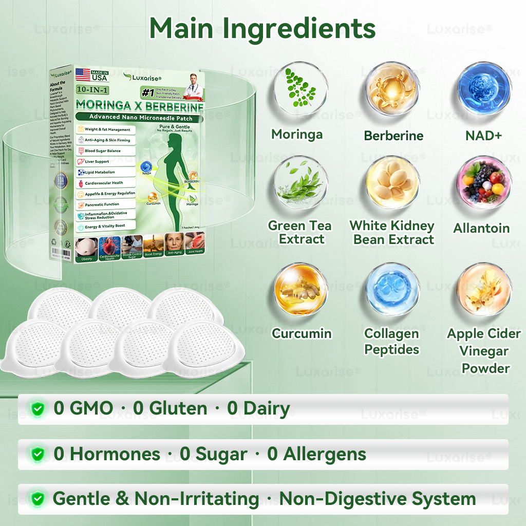 FDA-Registered & GMP Certified 👩‍⚕️ 𝑳𝒖𝒙𝒂𝒓𝒊𝒔𝒆® 𝑴𝒐𝒓𝒊𝒏𝒈𝒂 & 𝑩𝒆𝒓𝒃𝒆𝒓𝒊𝒏𝒆 10-𝑰𝑵-1 𝑨𝒅𝒗𝒂𝒏𝒄𝒆𝒅 𝑵𝒂𝒏𝒐 𝑴𝒊𝒄𝒓𝒐𝒏𝒆𝒆𝒅𝒍𝒆 𝑷𝒂𝒕𝒄𝒉 💎(𝐎𝐧𝐜𝐞 𝐃𝐚𝐢𝐥𝐲, 𝐯𝐢𝐬𝐢𝐛𝐥𝐞 𝐜𝐡𝐚𝐧𝐠𝐞𝐬 𝐢𝐧 𝟕 𝐝𝐚𝐲𝐬）✅ 𝐎𝐛𝐞𝐬𝐢𝐭𝐲, 𝐃𝐢𝐚𝐛𝐞𝐭𝐞𝐬, 𝐒𝐥𝐞𝐞𝐩 𝐀𝐩𝐧𝐞𝐚, 𝐀𝐧𝐝 𝐉𝐨𝐢𝐧𝐭 𝐈𝐬𝐬𝐮𝐞𝐬